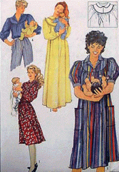 6959 1985 EZ MATERNITY/NURSING DRESS,TOP,NIGHTGOWN PATTERN MED