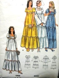 6961 WOODSTOCK BRIDES/MAID SS-LS EMPIRE DRESS PATTERN 14,  16