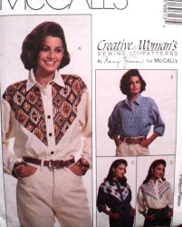 6961 MCCALLS COUNTRY WESTERN LONG SLEEVE YOKE SHIRTS PATTERN 8-24 4 SZS