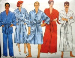 6968 BUTTERICK UNISEX LOOSE WRAP ROBE LENGTHS, BELT, PANTS PATTERN SM, MD, LARGE, XL CHOICE