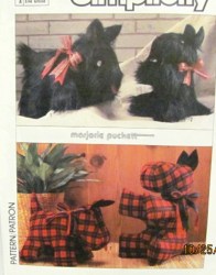 6970 STUFFED SMALL, LARGE SCOTTIES DOGS PATTERN