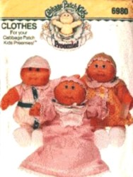 6980 6981 BUTTERICK  2 PREEMIE 14''CPK ROMPER, BONNET, HATS, DRESS DOLL 2 PATTERNS