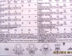 6987 MOST BEAUTIFUL BUTTON EMPIRE TOPS @SKIRT PATTERN SM,MD,LG