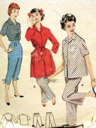 6995 50S 2 PC BOX TOP PJ LENGTHS,LOUNGE ROBE,BELT PATTERN 14 32