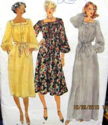 7002 VOGUE SQ NECK LONGER BUTTON DRESS LENGTHS 70S PATTERN 14