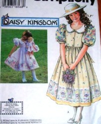 7005 SIMPLICITY DAISY KINGDOM FLARE TIED DRESS, 17''DOLL DRESS,TEDDY PATTERN 3-6, 5-8