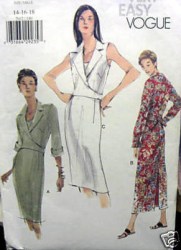 7012 VOGUE COLLAR WRAP TIE DRESS LENGTHS PATTERN 8-12 UNCUT