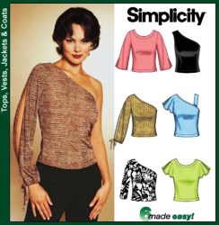 7013 Simplicity 6 EZ 1-2 SHOULDER STRETCH KNIT TOPS PATTERN 6-12 Uncut