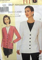 7022 VOGUE EZ BETZINA LOOSE LONGER BUTTON JACKET PATTERN  DEF Uncut