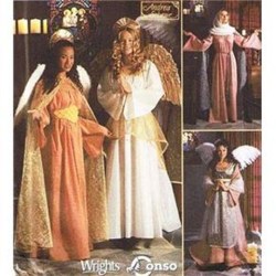 7033 BIBLE MARY, 3 ANGELS GOWN, CAPE, HALO PASSION PATTERN XS-XL