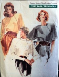7044 VOGUE CLASSIC LOOSE BACK ZIP SS-LS BLOUSE PATTERN 8-18 2 SZ