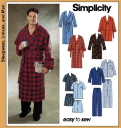 7045 MEN'S PAJAMAS, ROBE, BELT PATTERN XS-M