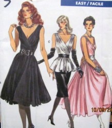 7053 Vogue MM MOCK WRAP TIED STRT- FLARE DRESS, TOP, SKIRT WOW PATTERN 6,  10, 12 choice
