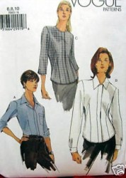 7063 EZ VOGUE SEMI-FIT SHAPED BLOUSE PATTERN 6-22 3 SZS UNCUT uncut