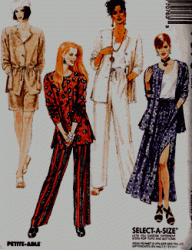7076 LTWT BUTTON JACKET, TOP, BOTTOMS PATTERN 8-12,10-14