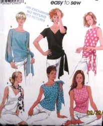 7084 EZ CUTIE BLOUSE TOPS SLVS OR NOT, SCARF PATTERN 6-12