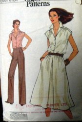 7088 VOGUE YOKE BLOUSE, FLARE SKIRT, PANTS PATTERN 6-8, 12-14 CHOICE