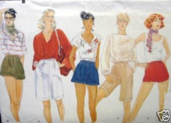 7092 VOGUE  SASSY FRONT PLEAT SHORTS LENGTHS 70S PATTERN 24''wst