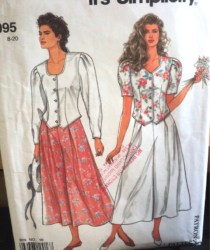 7095 SIMPLICITY SS-LS BLOUSE, TOP,  RAISED WAIST CULOTTES LENGTHS 2 PATTERNS 8-20