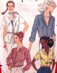 7110 EZ VOGUE 1970S LOOSE SS-LS SHIRTS PATTERN 12; 14 choice