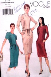7113 EZ STRETCH KNIT SS-LS DRESS TIED OR NOT PATTERN 12-16
