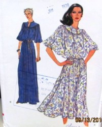 7128 VOGUE 70S PULLOVER LONGER BLOUSON DRESS LENGTHS, BELT PATTERN 8 uncut  OR 10  cut CHOICE