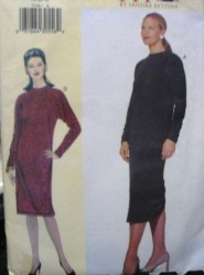 7136 EZ VOGUE BETZINA PULLOVER DRESS, LS TOP, SKIRT, DRAPE PATTERN ABC, GHIJ