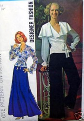 7173 WRAP TOP, FLARE SKIRT,FLARE PANTS 75 PATTERN 12
