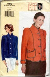 7183 VOGUE BETZINA UNLINED PRINCESS COLLAR JACKET PATTERN ABC, or  DEF or GHIJ Uncut  CHOICE 
