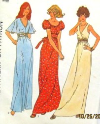 7195 EMPIRE MIDRIFF TIED/SLEEVES OR NOT 75 FLOOR GOWN PATTERN 16
