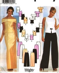 7220 SIMPLICITY EVENING SLEEVELESS TOPS, LONG SKIRT, PANTS PATTERN 6-12,14-20