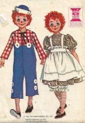 7223 MCCALLS 1964 KIDS RAGGEDY ANN,RAGGEDY ANDY COSTUME PATTERN 6-8 UNCUT