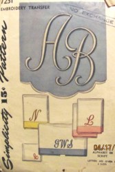 7231 1946 COMPLETE ALPHABET IN SCRIPT TRANSFER 3 SZ PATTERN