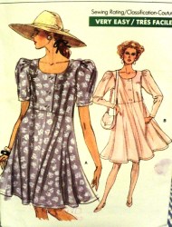 7231 BABY DOLL SS-LS EMPIRE SWING DRESS EZ PATTERN  14-18
