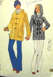 7235 1975 MEN'S HOODED COAT,TOGGLES PATTERN 38-40