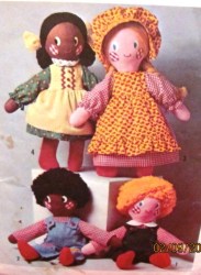7247 SIMPLICITY 20'' BOY, GIRL RAG DOLL, OVERALLS, DRESS 1975 PATTERN