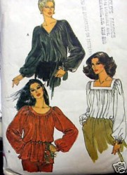 7247 VOGUE PULLOVER BLOUSON LONG SLEEVE BLOUSE PATTERN 14
