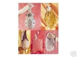 7252 Vogue  5 DAZZLING BEADED LINED BAGS,TASSELS WOW PATTERN