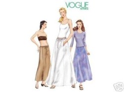 7280 VOGUE LO RISE WRAP / DRAWSTRNG FLARE SKIRT LENGTHS PATTERN 8-18 2 sizes choice uncut