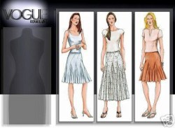 7302 VOGUE FLARE LO RISE GODET SKIRTS LENGTHS PATTERN 8-12, 14-18 CHOICE uncut