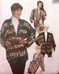 7310 LINED DOLMAN FOLK/PATCHWORK JACKETS PATTERN XS-M