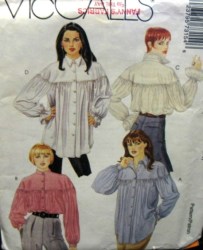 7315 MCCALLS LS YOKE BUTTON PEASANT SHIRT, RUFFLE PATTERN 16-20, 12-16,8-12