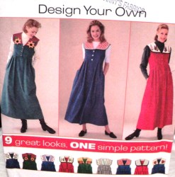 7316 Simplicity  9 LONG SLEEVELESS EMPIRE JUMPERS,  DETACH COLLARS PATTERN 12-16 UNCUT