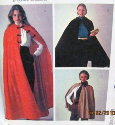 7323  MCCALLS 1980 EZ LOOSE CAPE 3 LENGTHS HOOD OR NOT PATTERN 14-16 OR  6-8 PETITE