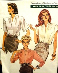 7331 7838 1-2 BREASTED PEPLUM OR NOT BLOUSE 2 PATTERNS 12-16