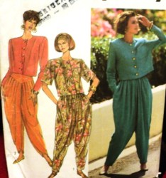 7338 91 LOW CROTCH/DRAPE HAREM PANTS, SS-LS TOP PATTERN 4-10