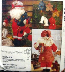 7349 17'' SANTA DOLL,COOKBOOK/ CAMPFIRE  SANTA, ORNMNTS PATTERN