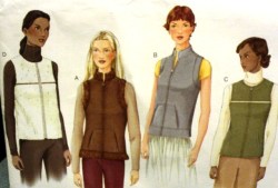 7349 EZ LINED INSET VEST ZIPPER OR NOT PATTERN 14-18