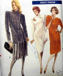 7354 SEMI FIT TAPER BUTTON DRESS LENGTHS EZ PATTERN 8-24 3 SZS