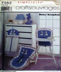 7362 DK BUNNIES  BOWS NURSERY LINENS, CHAIR COVER, SHADE PATTERN